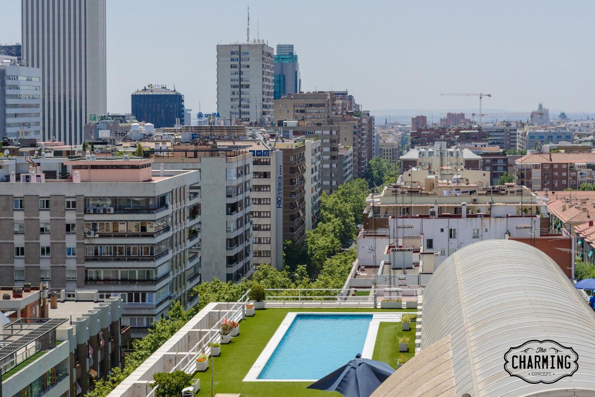 Apartamento Charming Eurobuilding 2 Terrace Exclusive - Plaza De Parking Madrid Exterior foto