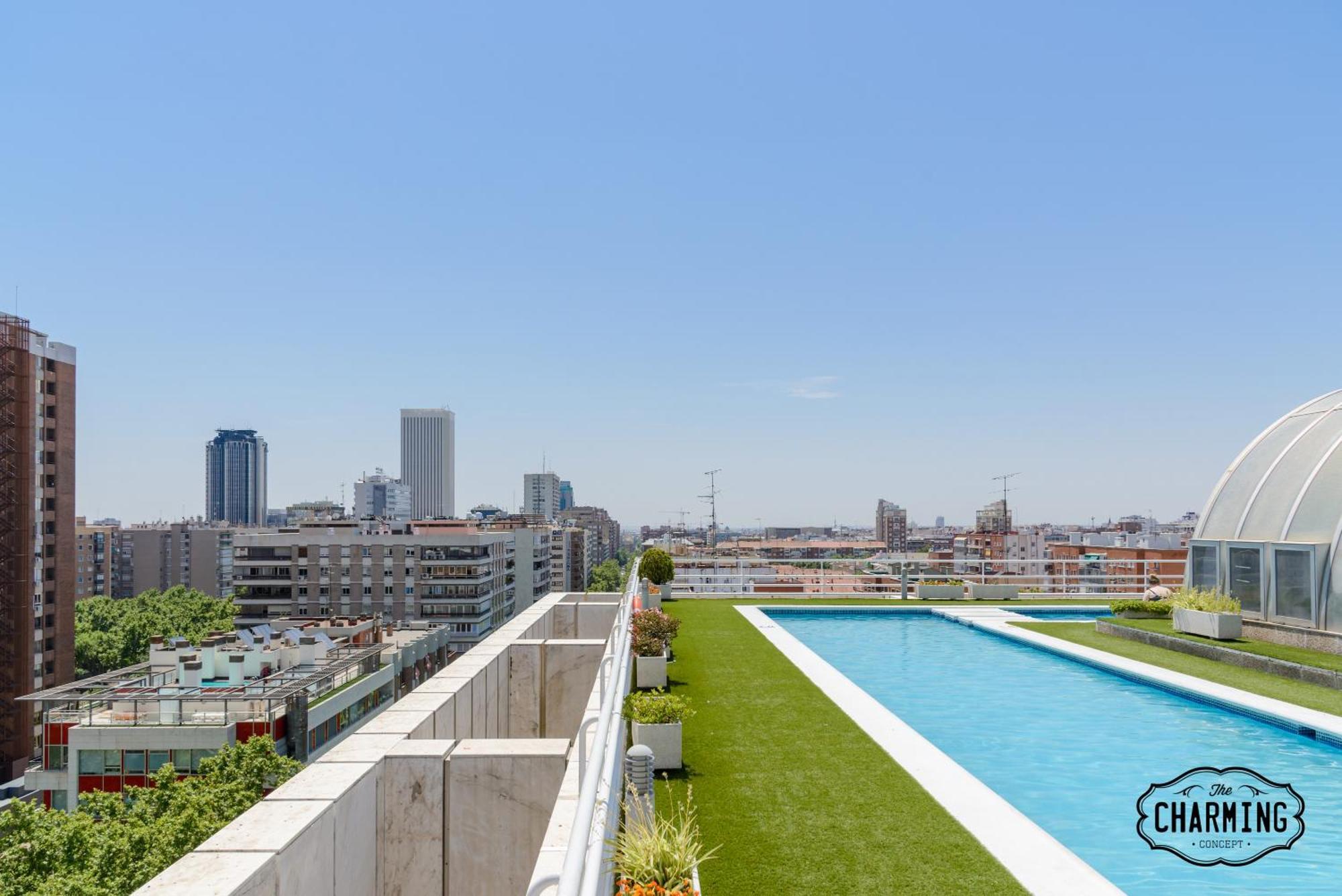 Apartamento Charming Eurobuilding 2 Terrace Exclusive - Plaza De Parking Madrid Exterior foto